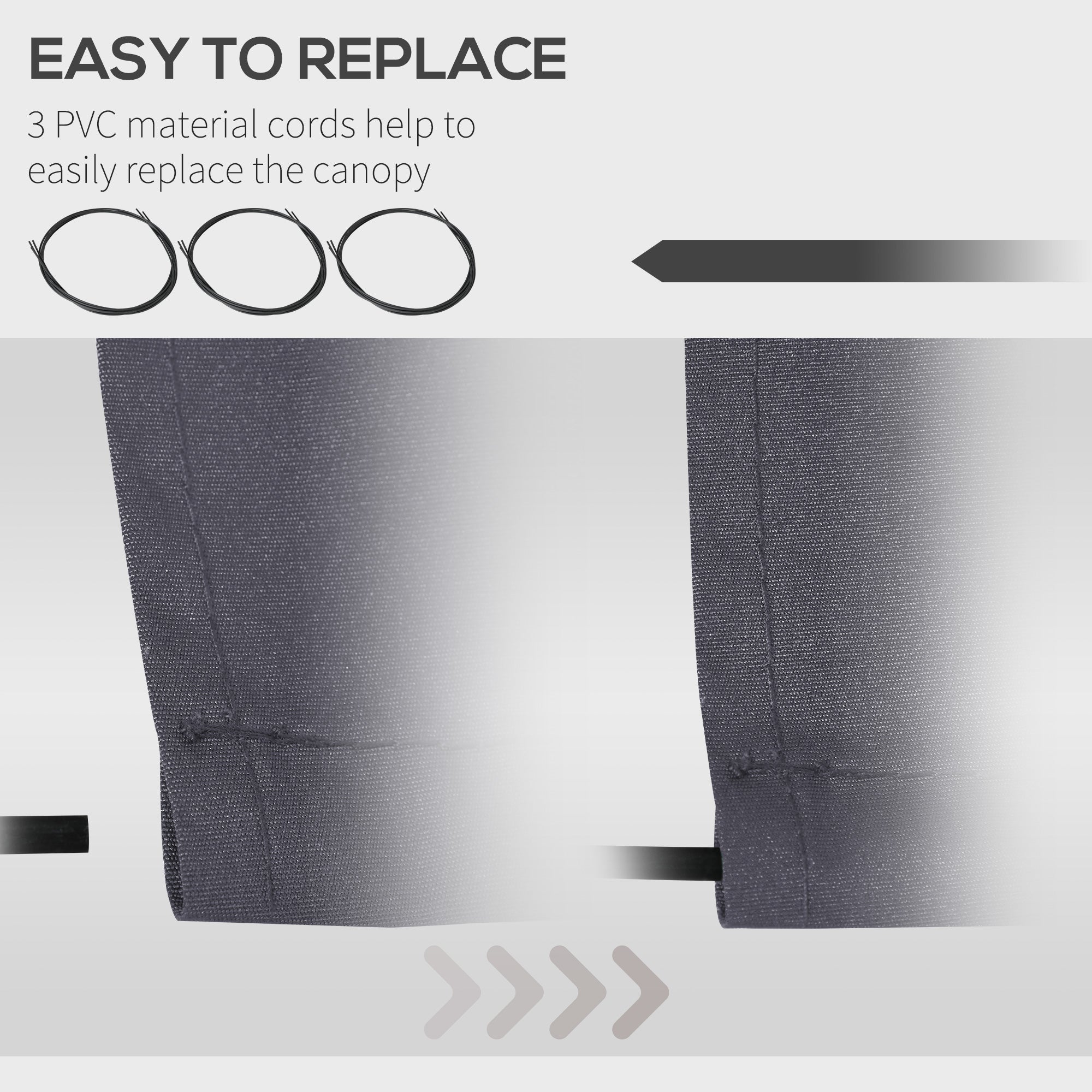 11' x 8' Outdoor Sunshade Canopy Awning Cover, Retractable Awning Fabric Replacement, UV Protection, Grey Awning Fabric Replacement at Gallery Canada