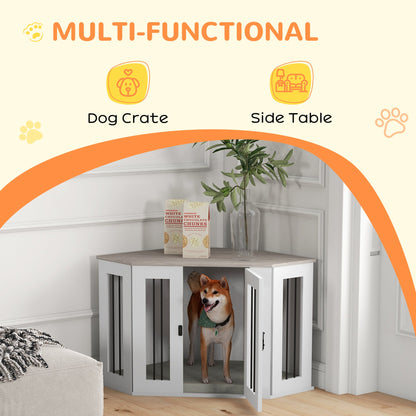 Dog Crate Furniture with Cushion, 41 Inch Conner Design Dog Crate End Table for Medium Dogs, Multi Colour Houses, Kennels & Pens   at Gallery Canada