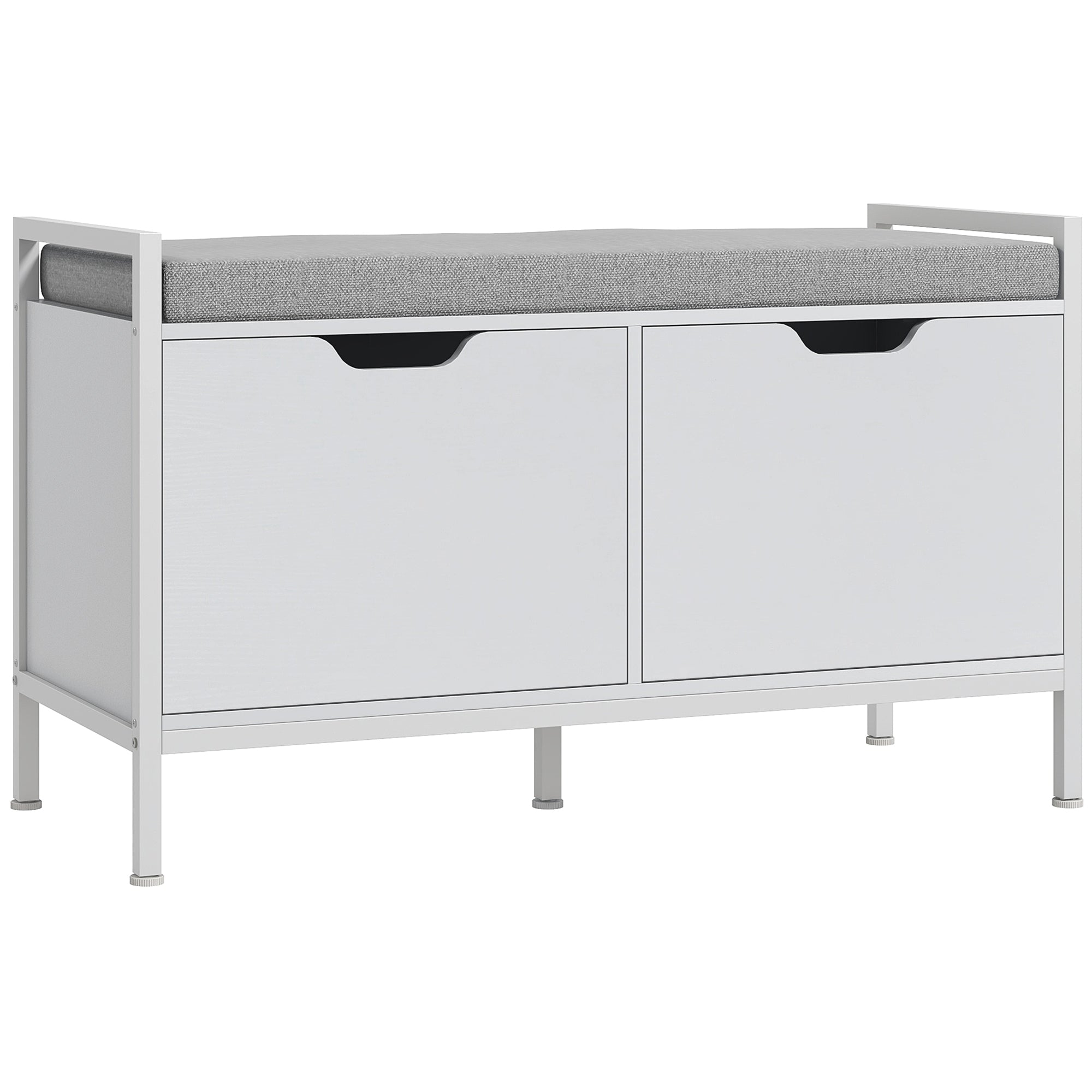 Shoe Storage Bench with Seat Cushion, Shoe Cabinet for Hallway, Entryway Bench, Supports 352lbs, White Shoe Storage Cabinets & Racks   at Gallery Canada