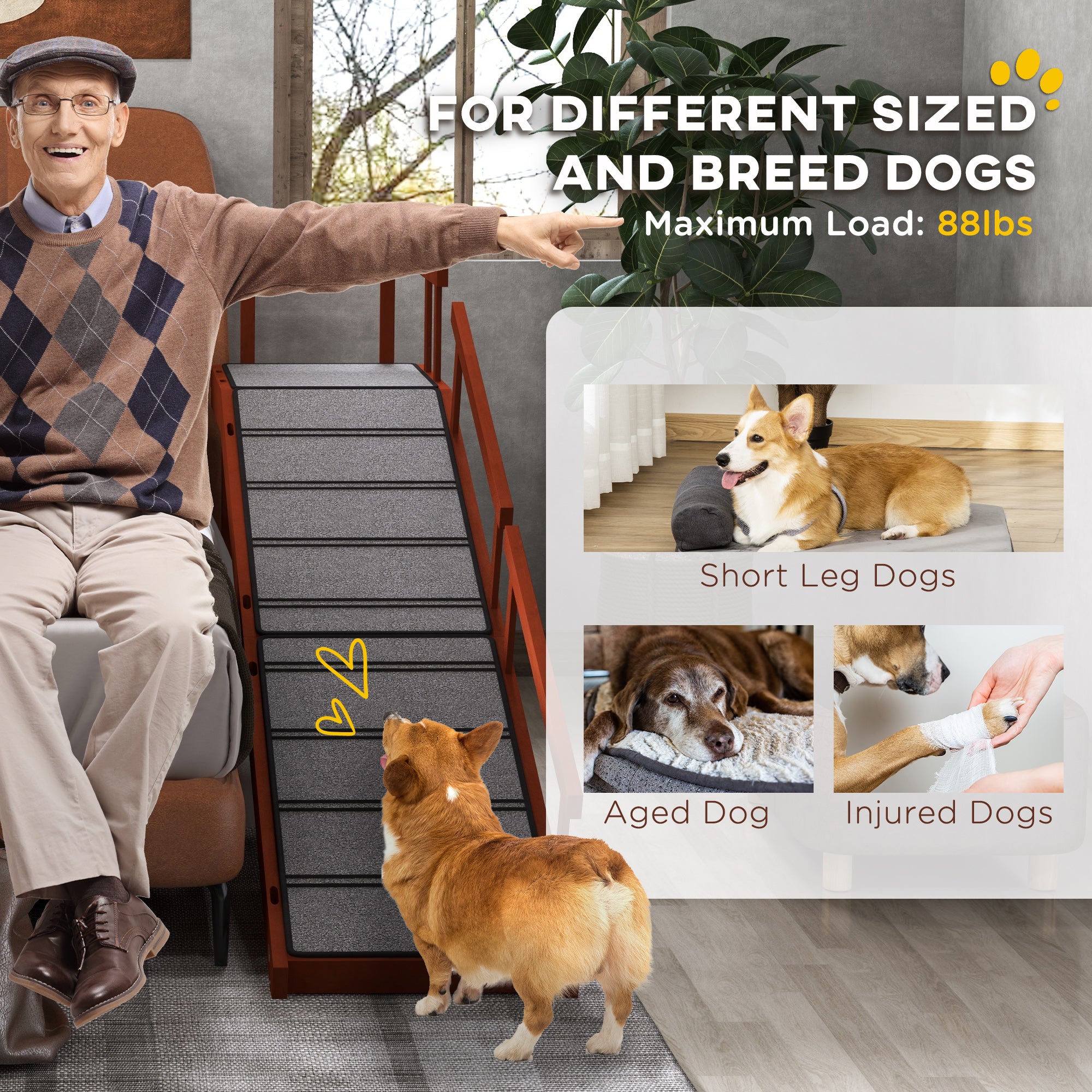 Wooden Dog Ramp for Large Dogs, 73