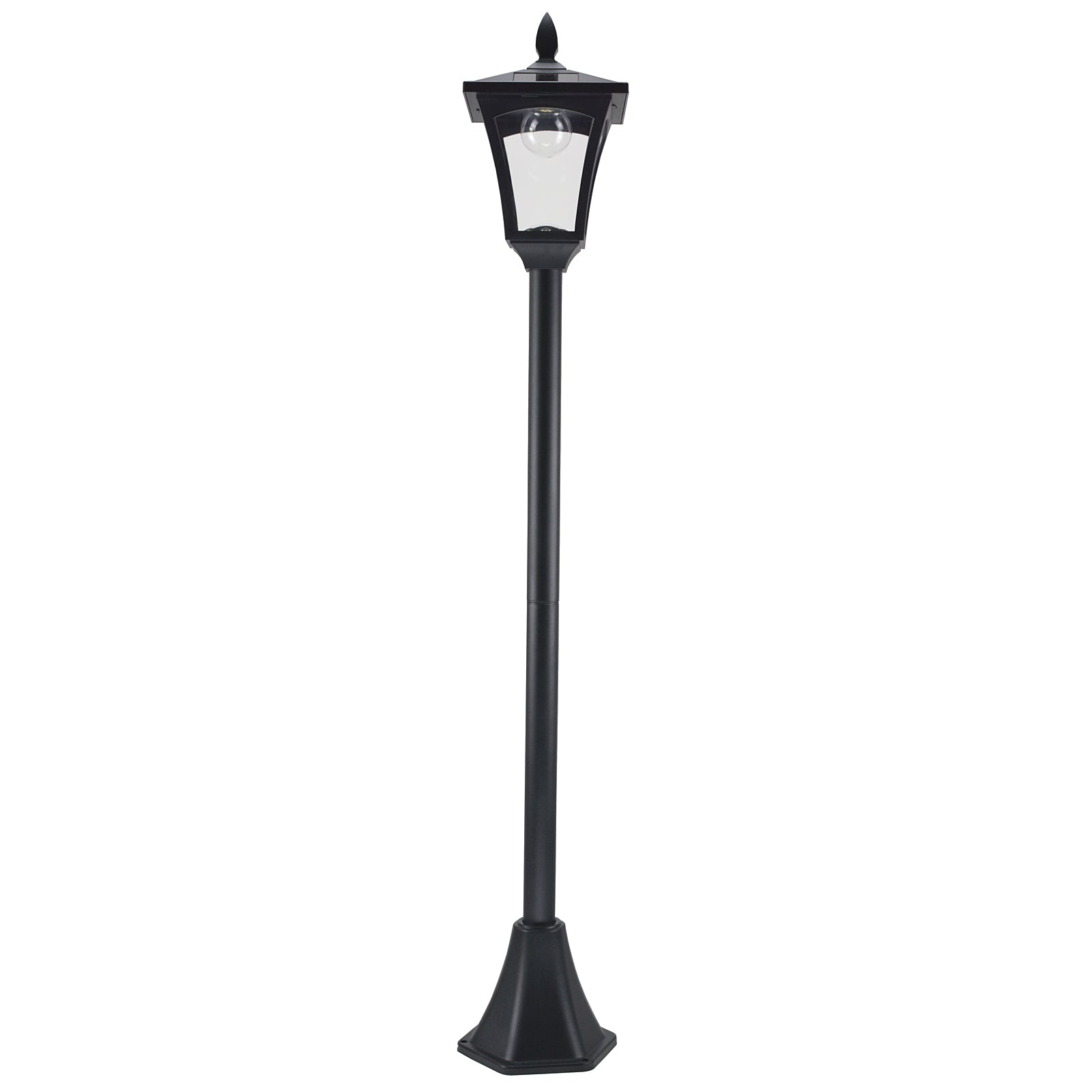 Single Solar Lamp Post Garden Solar-Powered LED Streetlight Style Outdoor Light Waterproof 5-6 Hours with Base for Lawn Pathway Walkway 63