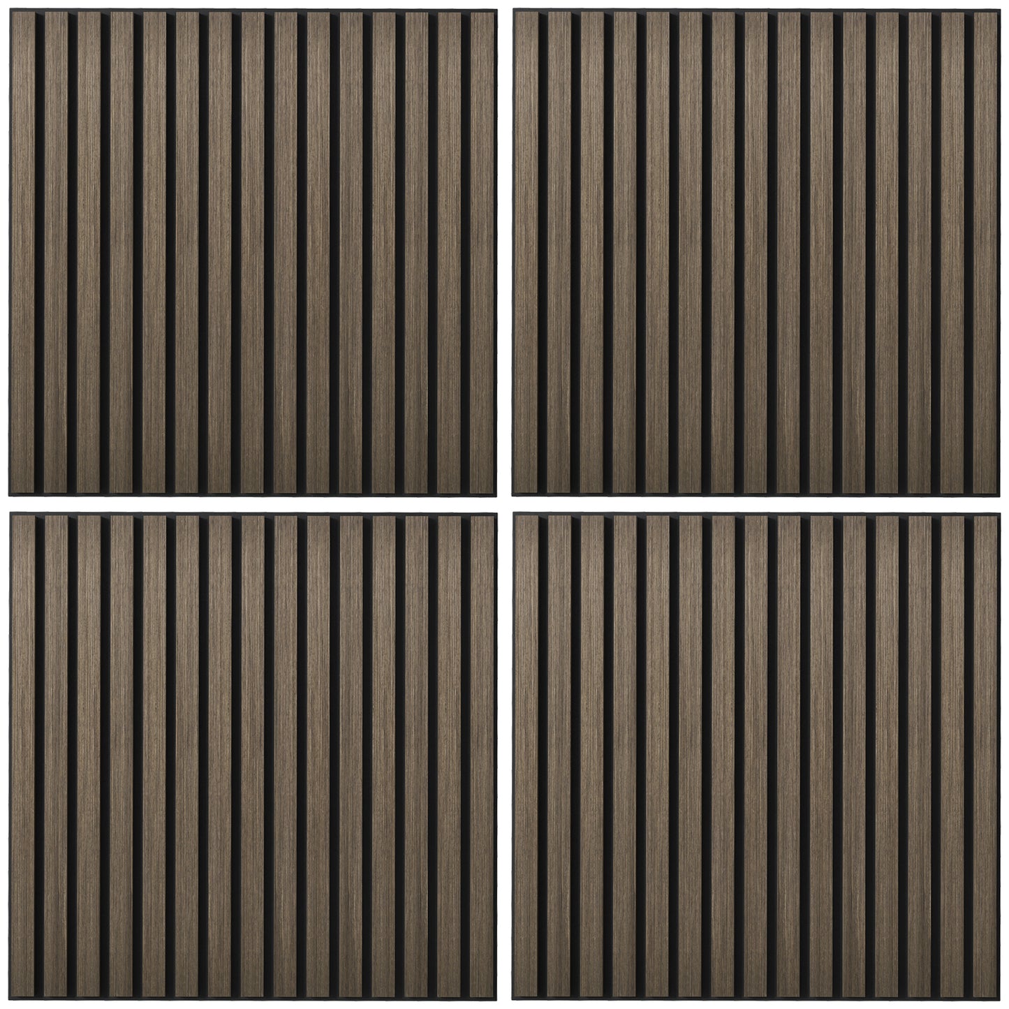 24"x24" Wood Panels for Wall, 4 Pack Acoustic Panels, Sound Absorbing Slat Wall For Interior Wall Decor, Home, Brown Home Accessories   at Gallery Canada