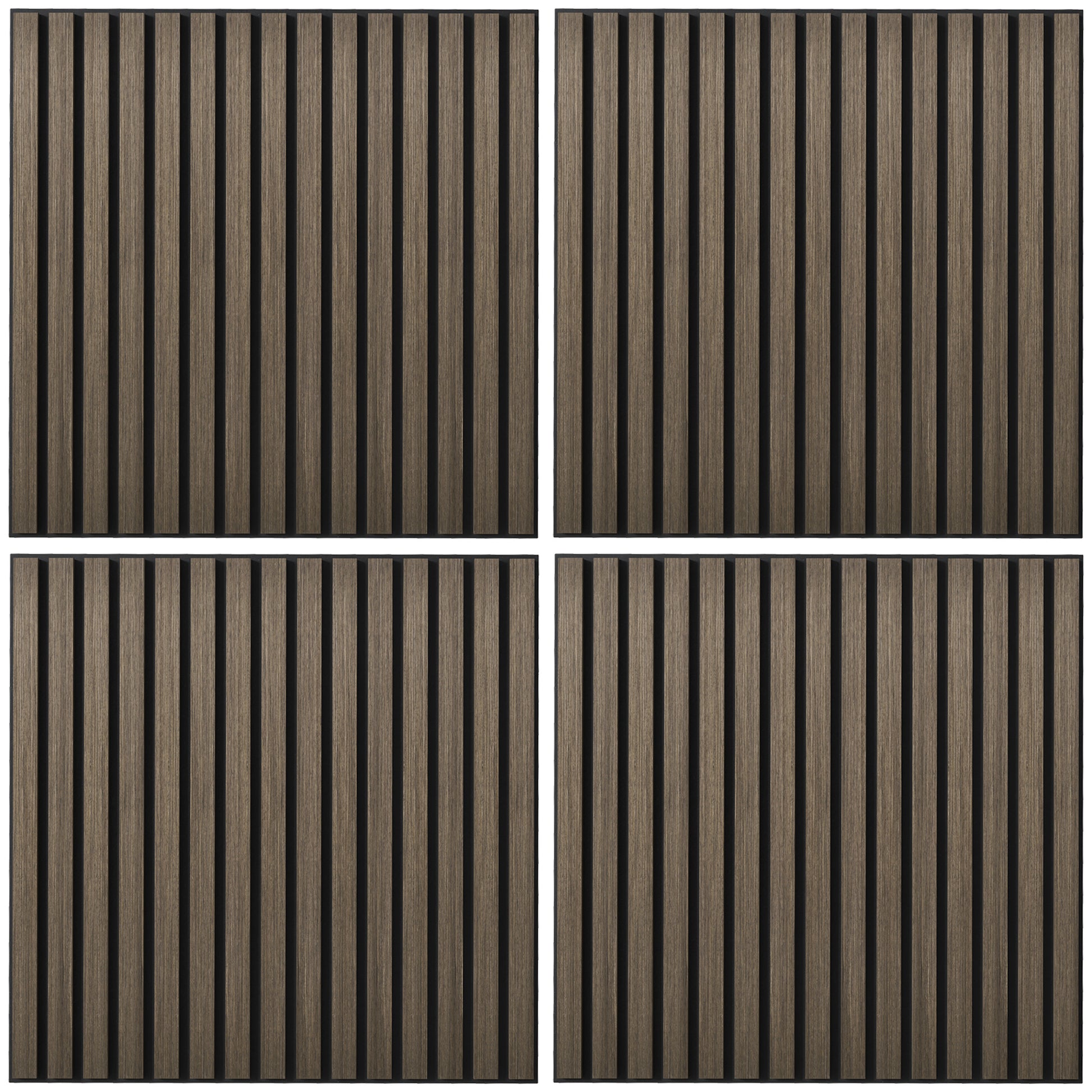 24"x24" Wood Panels for Wall, 4 Pack Acoustic Panels, Sound Absorbing Slat Wall For Interior Wall Decor, Home, Brown Home Accessories   at Gallery Canada