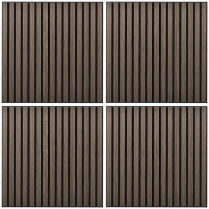 24"x24" Wood Panels for Wall, 4 Pack Acoustic Panels, Sound Absorbing Slat Wall For Interior Wall Decor, Home, Brown Home Accessories   at Gallery Canada