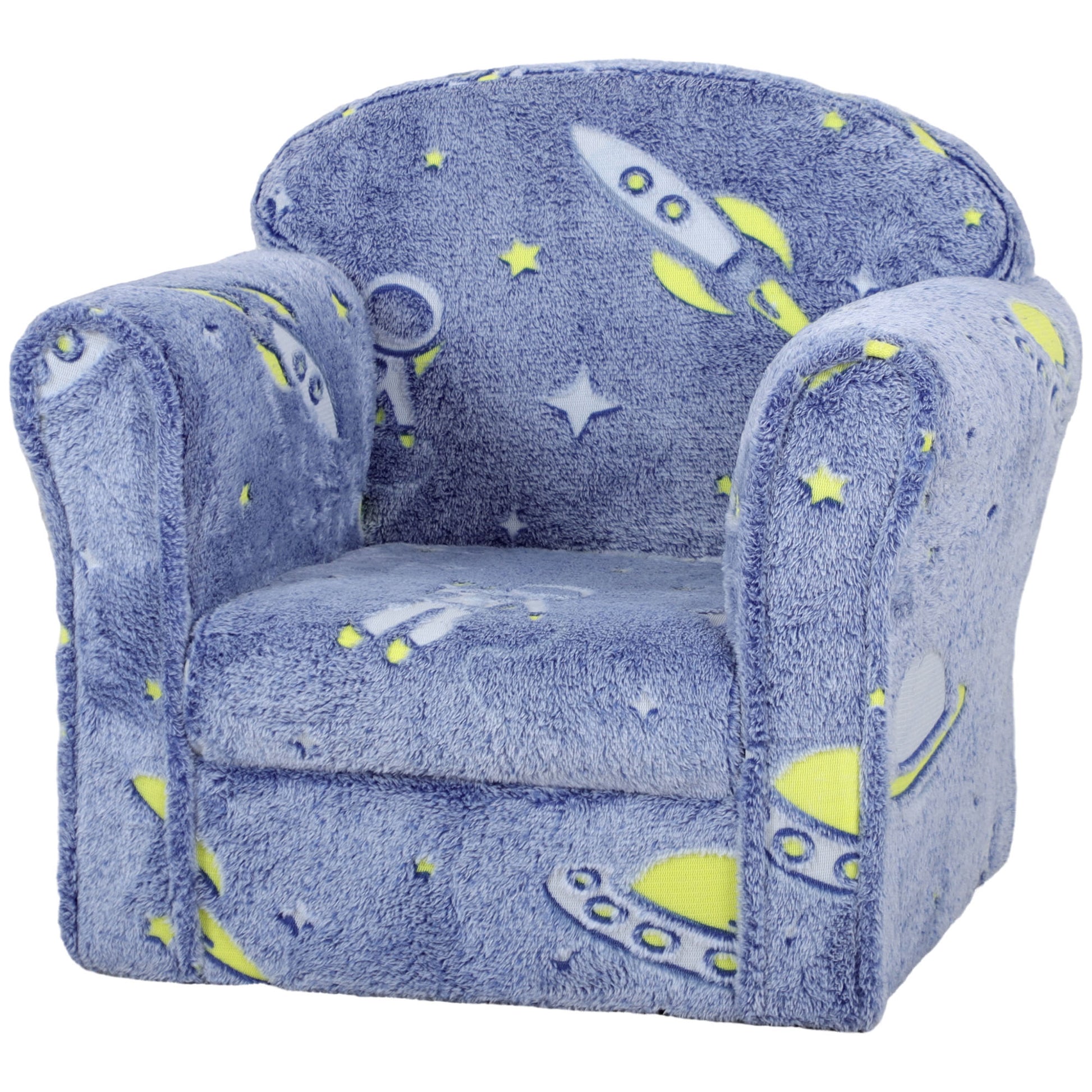 Toddler Chair with Luminous Universe Design, Wooden Frame, for 18-36 Months, Blue Kids Chairs & Seating   at Gallery Canada