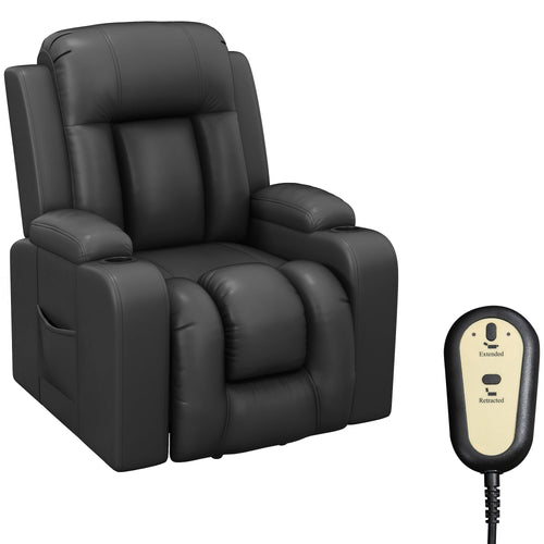 Electric Lift Chair for Elderly, Power Recliner with Footrest, Remote Control, Cup Holders for Living Room, Grey