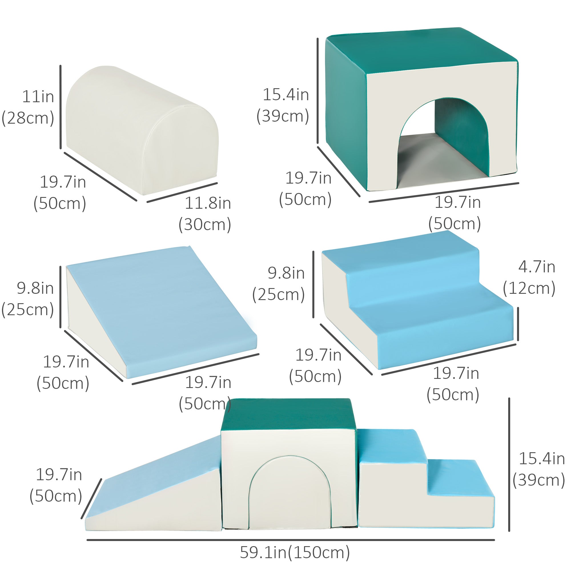 Foam Climbing Blocks for Toddlers, Kids Modular Play Set for Baby Children, Soft Play Equipment for Crawling Sliding, Easy-to-clean Safe DIY Creative, Multicolor Baby Gym & Playmats at Gallery Canada