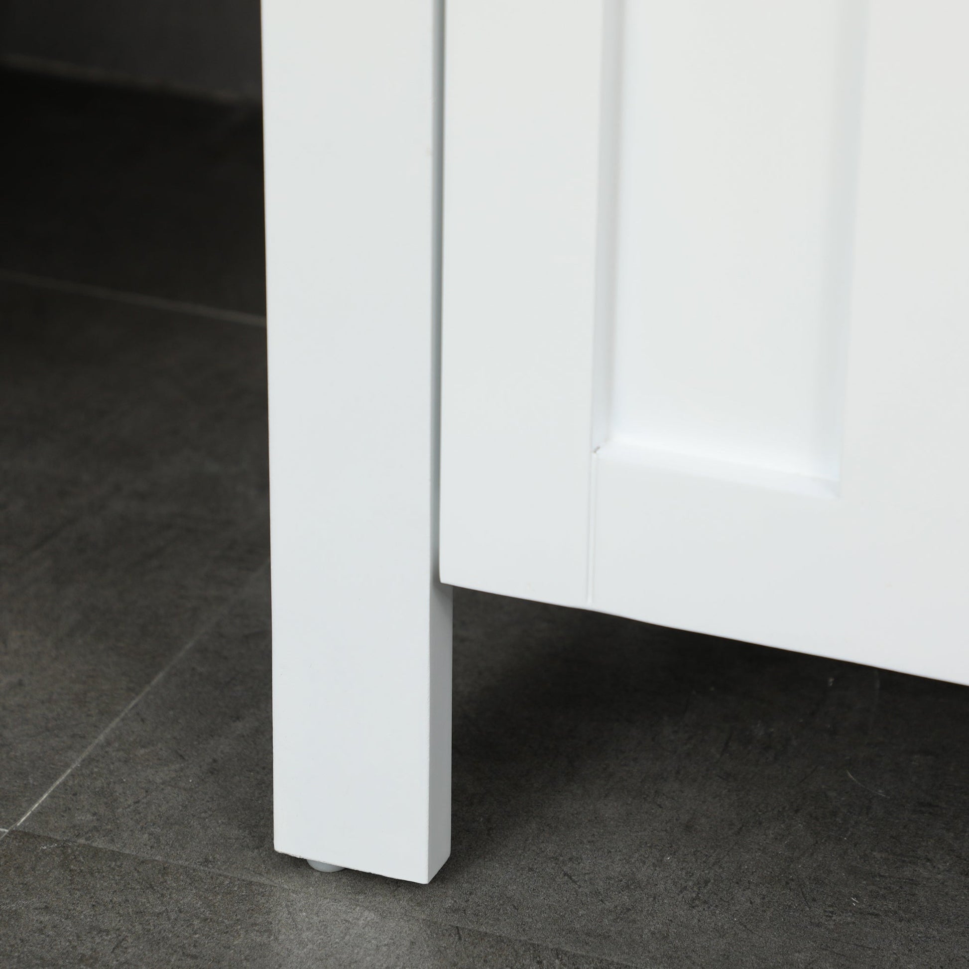 Bathroom Cabinet, Freestanding Linen Cabinet with Open Shelves and Cupboards, 13.8" x 11.8" x 62.4", White Bathroom Cabinets   at Gallery Canada