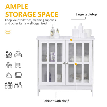 Storage Sideboard Buffet Cabinet Credenza with 2 Transparent Doors Dining Cupboard for Multifunction in Kitchen, Hallway, Living Room White Bar Cabinets   at Gallery Canada