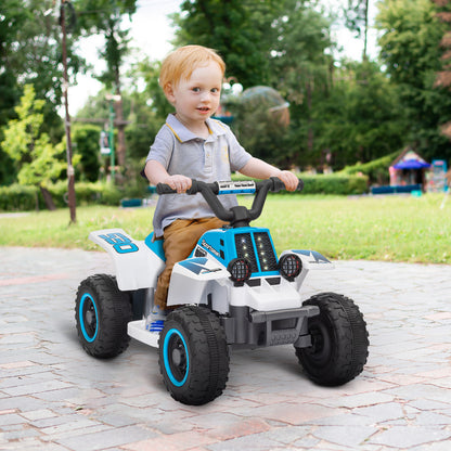 6V Kids ATV Quad, 4 Wheeler Battery Powered Electric Ride on Car w/ Lights, Forward Backward, for 3-6 Years, White Electric Toy Cars White  at Gallery Canada