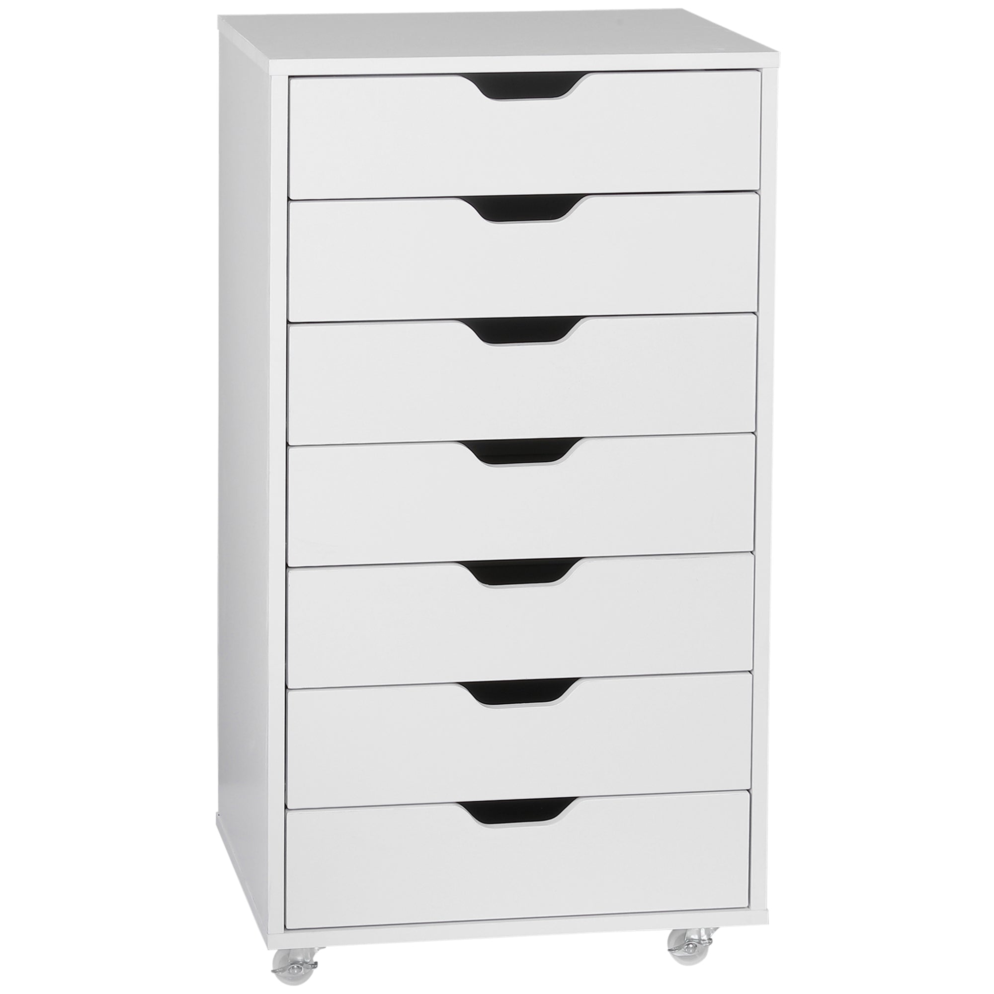 7-drawer Vertical File Cabinet for Home Office, Storage Cabinet with Wheels, 18.7