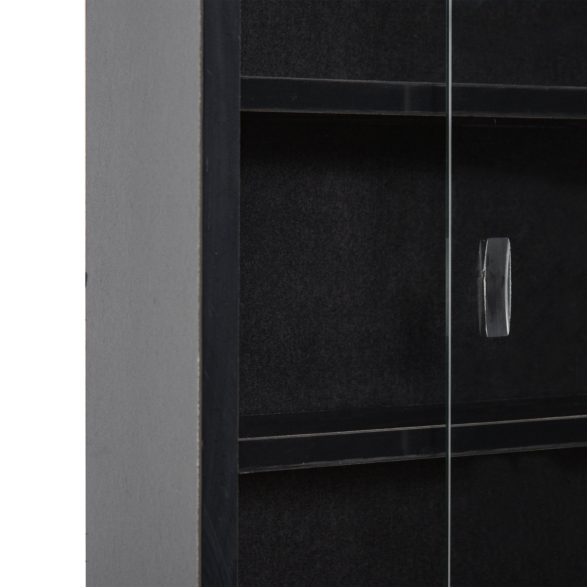 5-Tier Display Cabinet, Shot Glass Display Case, Glass Curio Cabinet with 2 Glass Doors and 4 Adjustable Shelves, Black Display Bookshelves at Gallery Canada