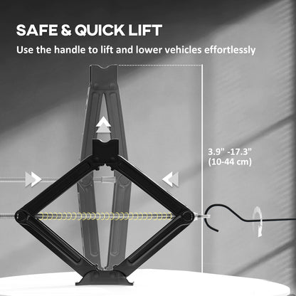 Steel Car Jack, Portable Scissor Jack, 2 Ton (4400 lbs) Capacity for Auto Sedan SUV MPV Tire Changes &; Repairs, Black Automotive   at Gallery Canada