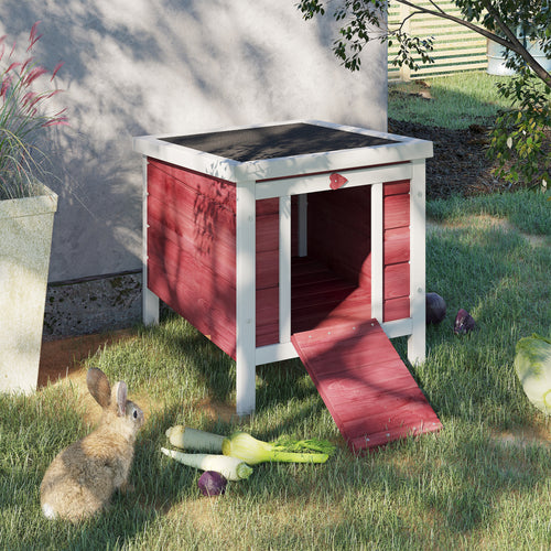Wooden Rabbit Hutch Bunny Cage Outdoor Cat House Guinea Pig Cage Duck Shelter, Indoor Outdoor Use, 20