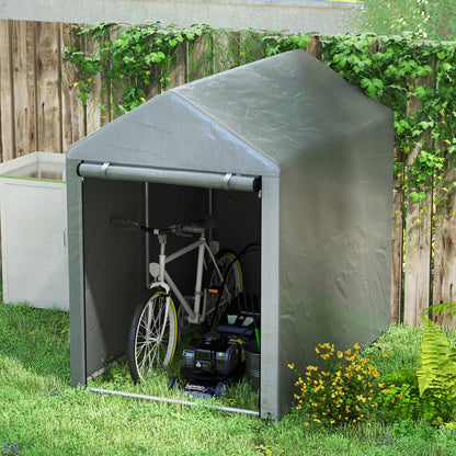 4 x 6ft Outdoor Storage Shed Tent, Portable Shed with Roll-up Door for Motorcycle, Bike, Garden Tools Sheds   at Gallery Canada