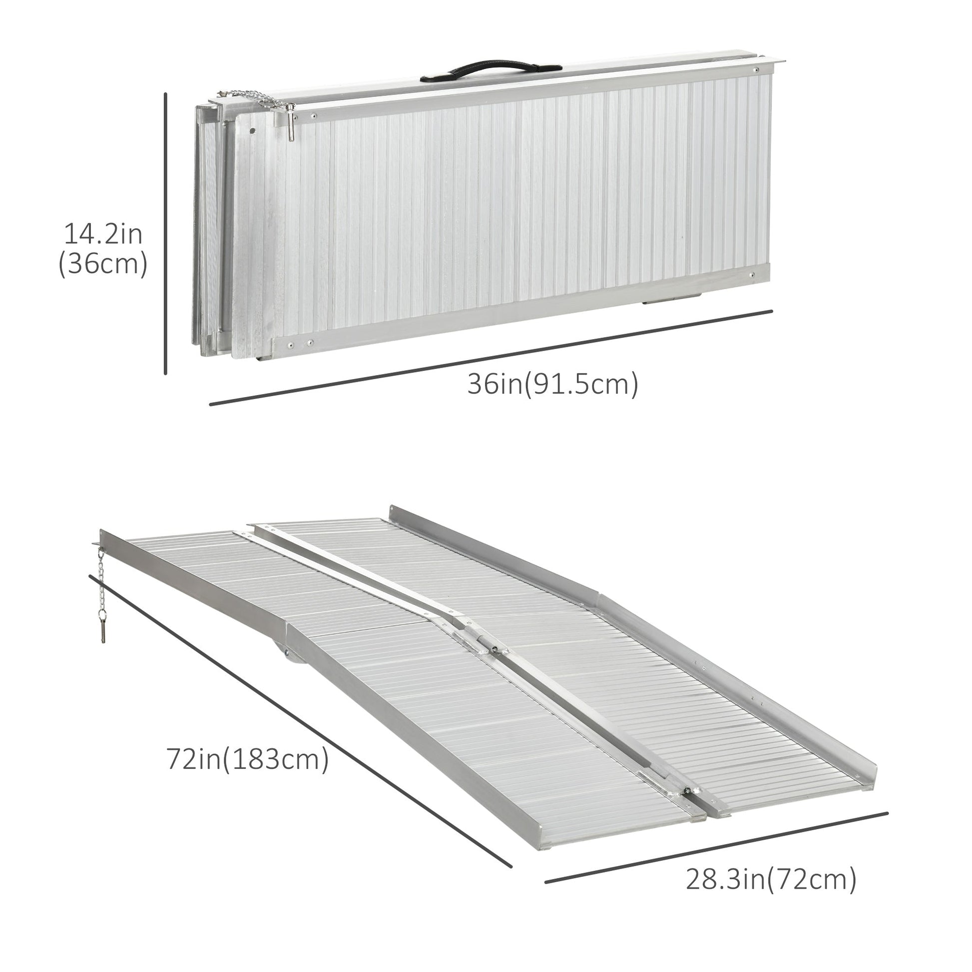 Textured Aluminum Folding Wheelchair Ramp, Portable Threshold Ramp 6', for Scooter Steps Home Stairs Doorways Knee Walker & Wheelchair Ramps   at Gallery Canada