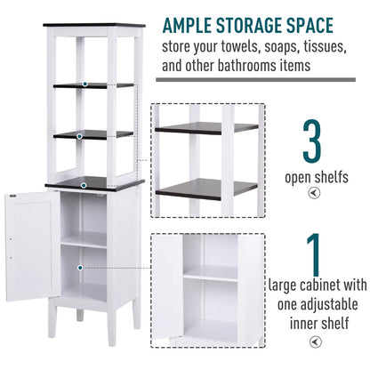 Tall Bathroom Cabinet Cupboard Storage Unit White Freestanding Shower Shelves Bathroom Cabinets   at Gallery Canada