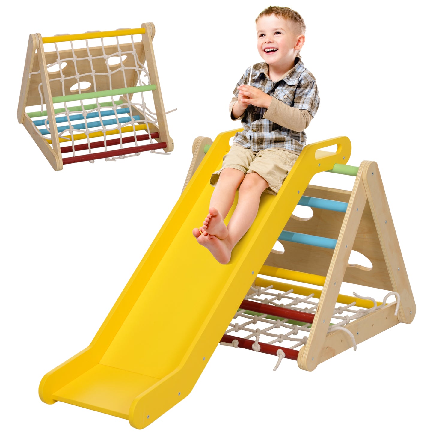 5 in 1 Pikler Triangle Set with Slide, Sandbags, for 18-48 Months Baby Gym & Playmats   at Gallery Canada