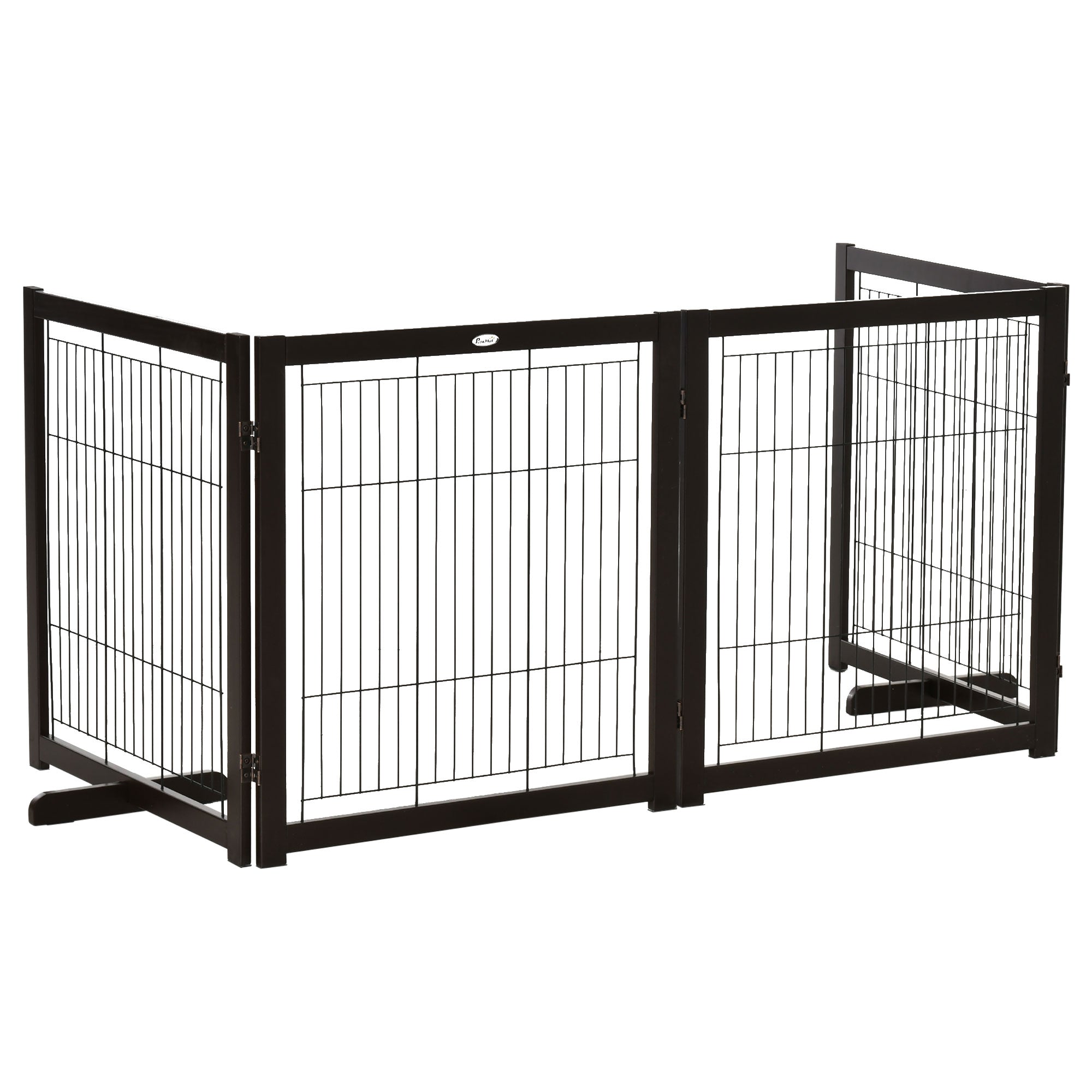 Wooden Foldable Small &; Medium-Sized Dog Gate 4 Panel with Support Feet Pet Fence Freestanding Safety Barrier for House Doorway Stairs Coffee Houses, Kennels & Pens Multi Colour  at Gallery Canada