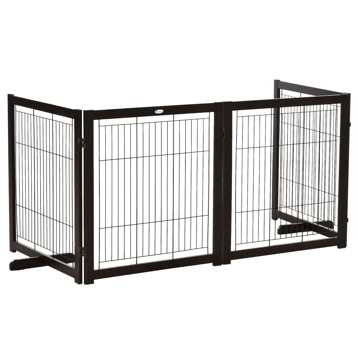 Wooden Foldable Small &; Medium-Sized Dog Gate 4 Panel with Support Feet Pet Fence Freestanding Safety Barrier for House Doorway Stairs Coffee Houses, Kennels & Pens Multi Colour  at Gallery Canada