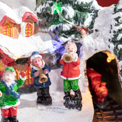 Desktop Christmas Decoration, Christmas Village Houses with Rotating Train, Battery Operated, Multicolored Christmas Village Houses   at Gallery Canada