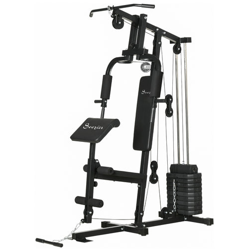 Multi-Exercise Home Gym Station with 99lbs Weight Stack, for for Back, Chest, Arms, Full Body Workout