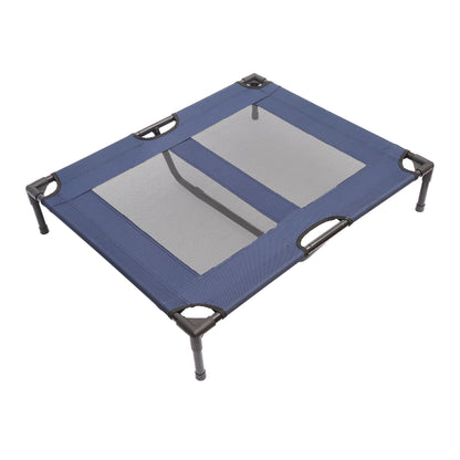 Elevated Dog Bed, Foldable Raised Dog Cot for L Sized Dogs, Indoor &; Outdoor, 36" x 30" x 7", Dark Blue Elevated Dog Beds Blue and Black  at Gallery Canada