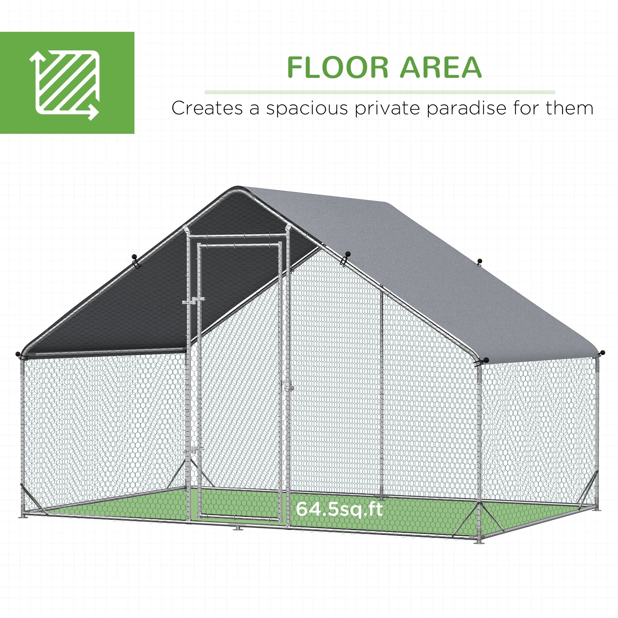 9.8' x 6.6' x 6.6' Chicken Coop Cage, Outdoor Hen House w/Cover &; Lockable Door Chicken Coops   at Gallery Canada