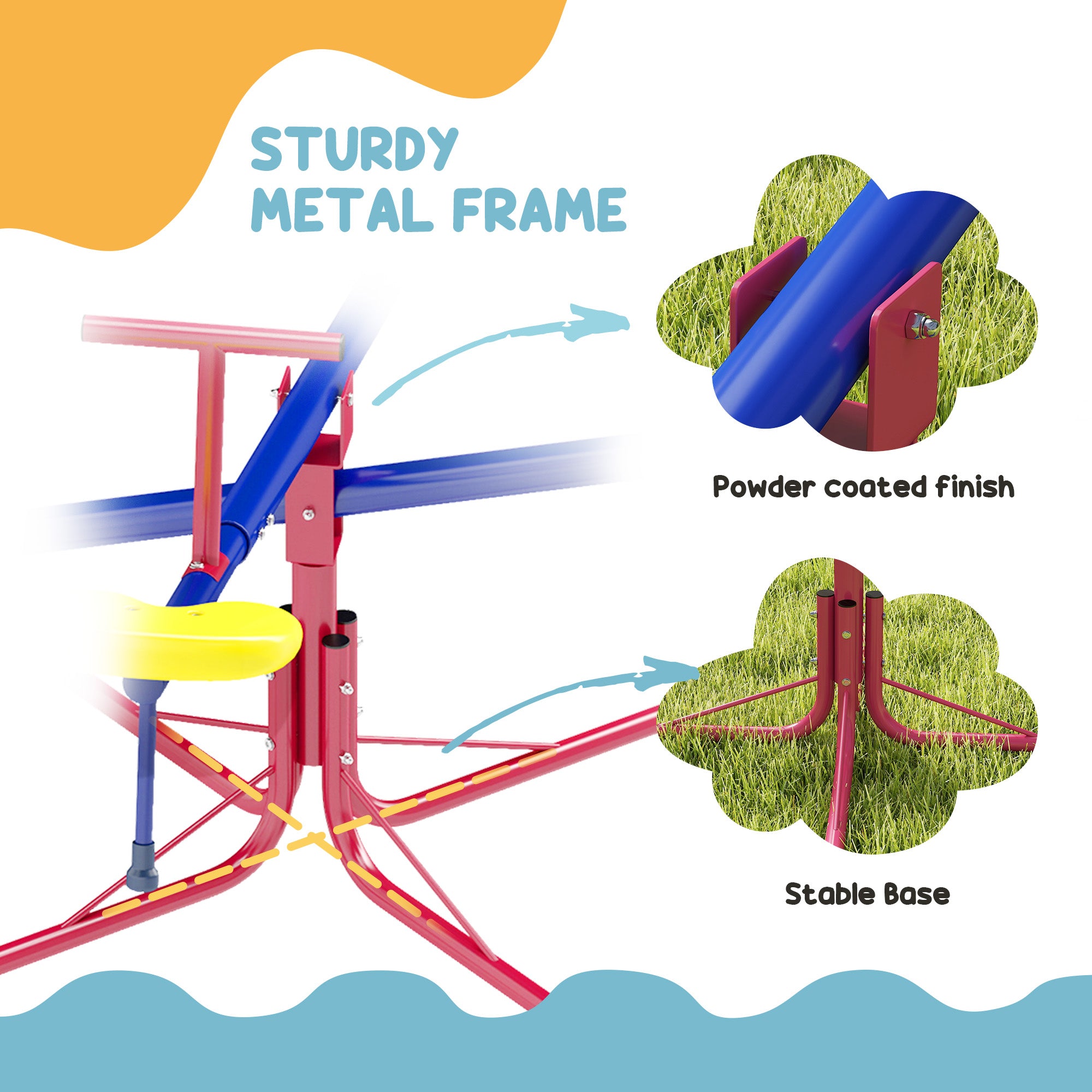 Kids Metal Seesaw Teeter Totter Children's Playground Equipment for Garden Outdoor Indoor Swing, 4 Seats Gym Sets & Swings at Gallery Canada