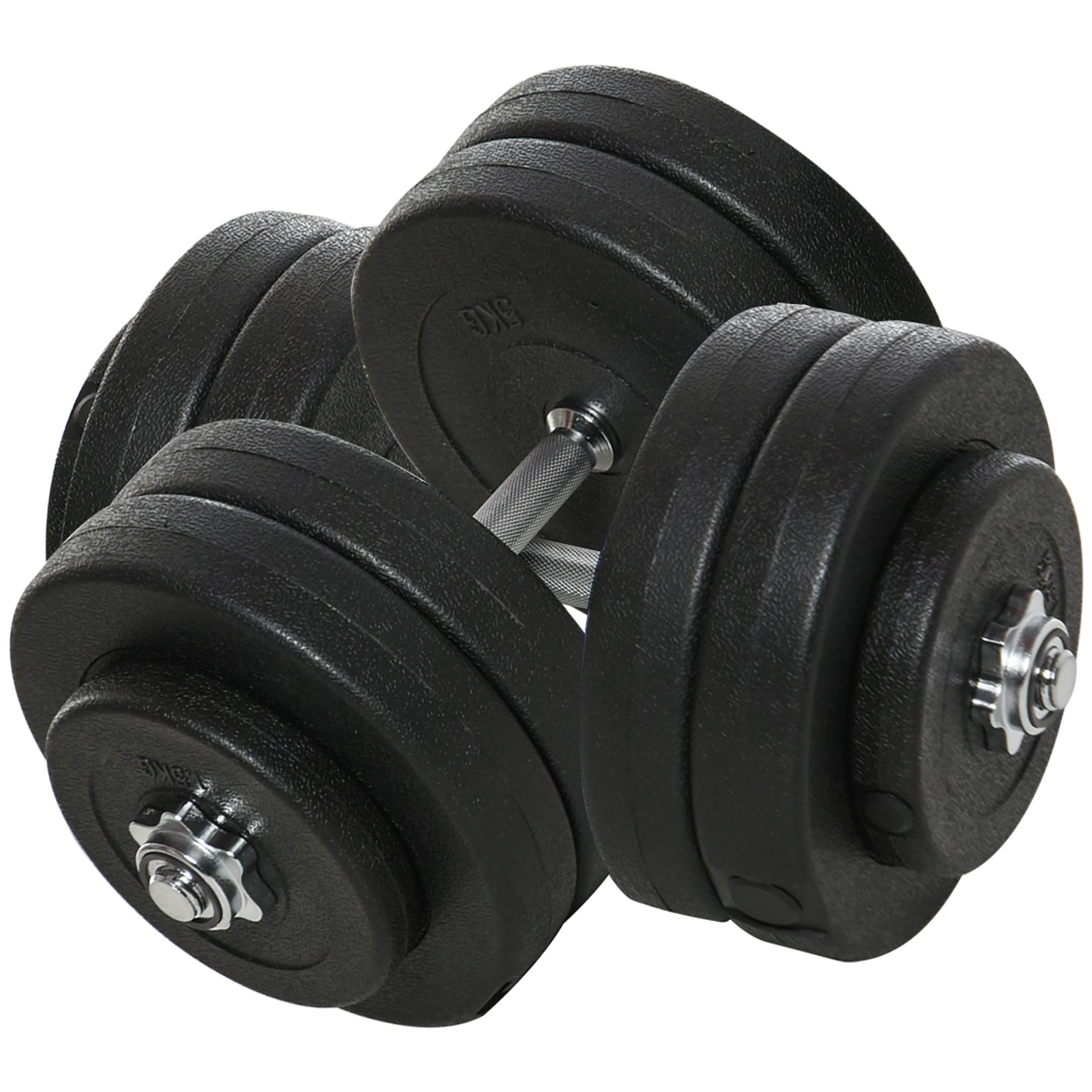 Adjustable 2 x 55lbs Weight Dumbbell Set for Weight Fitness Training Exercise Fitness Home Gym Equipment, Black (Pair) Dumbbells & Barbells Black at Gallery Canada