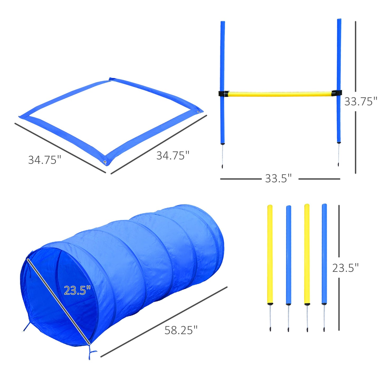 Dog Pet Agility Training Kit High Jump Weave Pole Tunnel Ring Obedience Training Set Adjustable Equipment Portable Dog Agility Training Equipment   at Gallery Canada