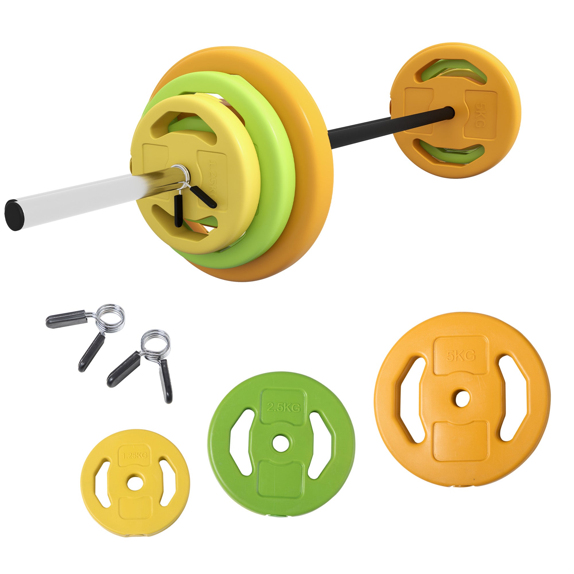 44lbs Adjustable Barbell Weight Set with Non-slip Handle for Home Gym Dumbbells & Barbells at Gallery Canada