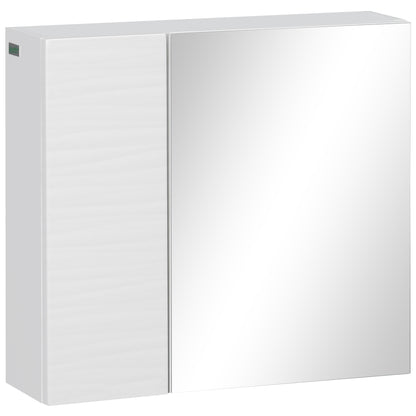 Wall Mounted Bathroom Medicine Cabinet Mirrored Cabinet with Hinged Door 2-Tier Storage and Adjustable Shelves White Mirror Medicine Cabinets   at Gallery Canada