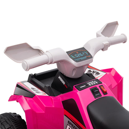 6V Quad Kids Electric Car with Wear-resistant Wheels, for Boys and Girls Aged 18-36 Months, Pink Electric Ride On Toys   at Gallery Canada