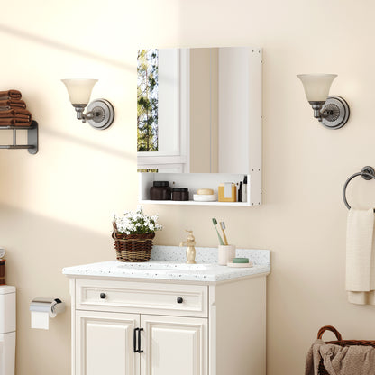 Wall Mounted Bathroom Medicine Cabinet with Mirror and Adjustable Shelves, White Mirror Medicine Cabinets White  at Gallery Canada