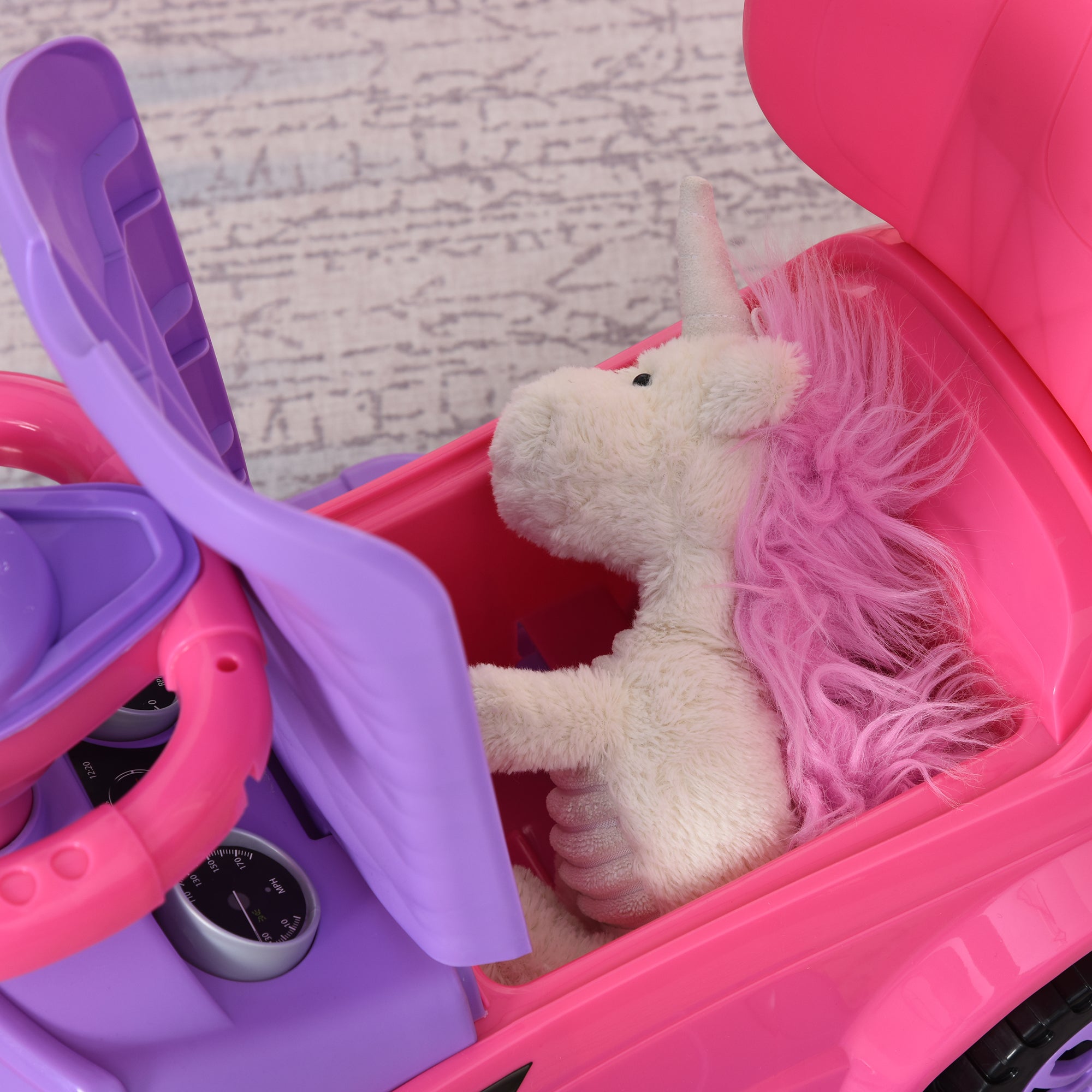2 In 1 Kid Ride on Push Car Stroller Sliding Ride on Car with Horn Music Light Function Secure Bar Ride on Toy for Boy Girl Toddlers 1-3 Years Old Pink Push Cars for Toddlers at Gallery Canada