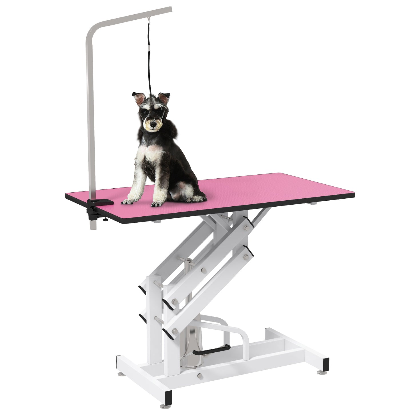 Pet Grooming Table, Height Adjustable Dog Grooming Table with Arm, Noose and Non-Slip Grooming Table, Pink Dog Grooming Tables   at Gallery Canada