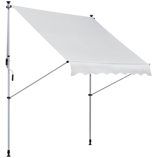 6.6'x5' Manual Retractable Patio Awning Window Door Sun Shade Deck Canopy Shelter Water Resistant UV Protector White Door Awnings White  at Gallery Canada