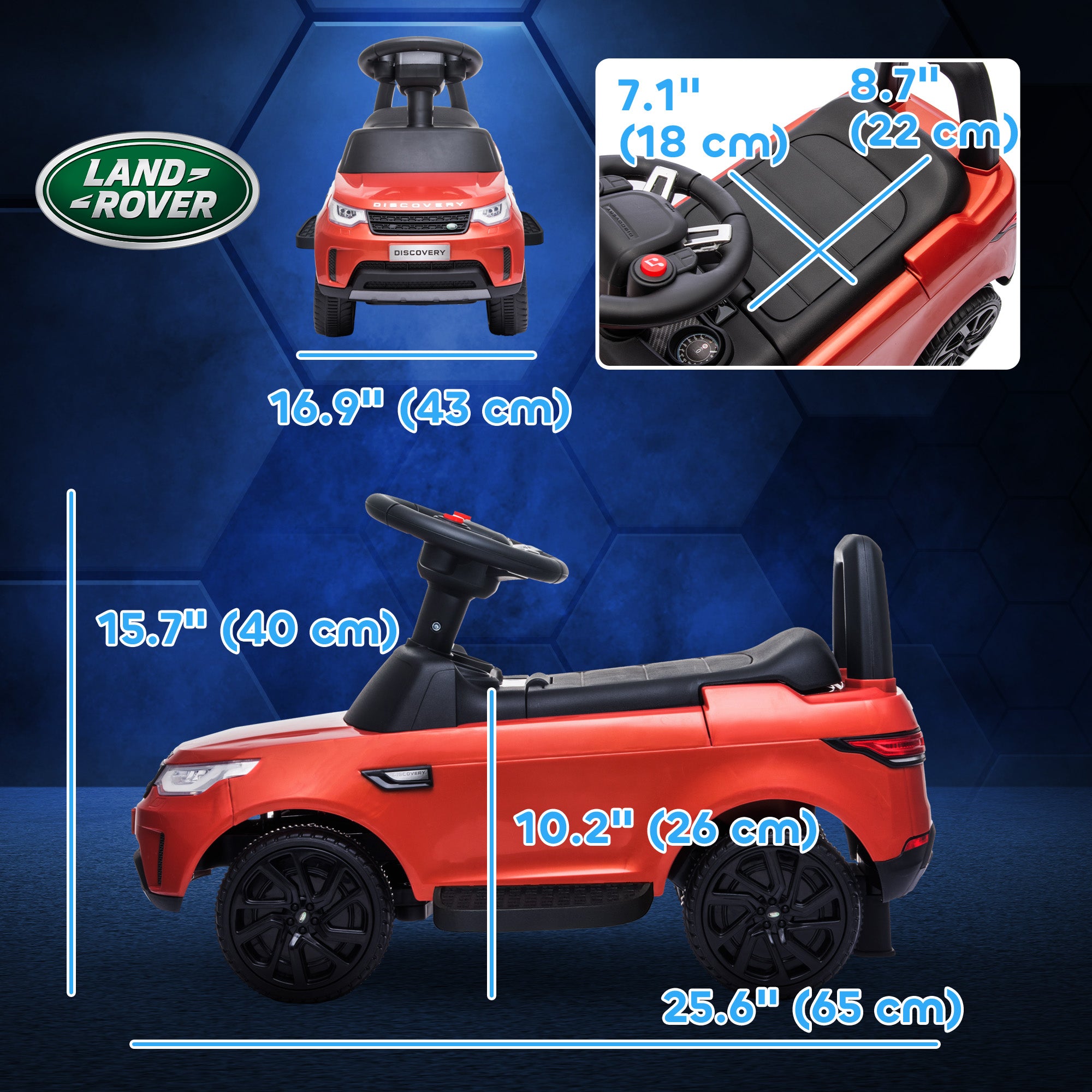 2 in 1 6V Land Rover Licensed Electric Car for Kids, Sliding Car with Music Horn Headlights, for 18-60 Months Red Electric Toy Cars at Gallery Canada