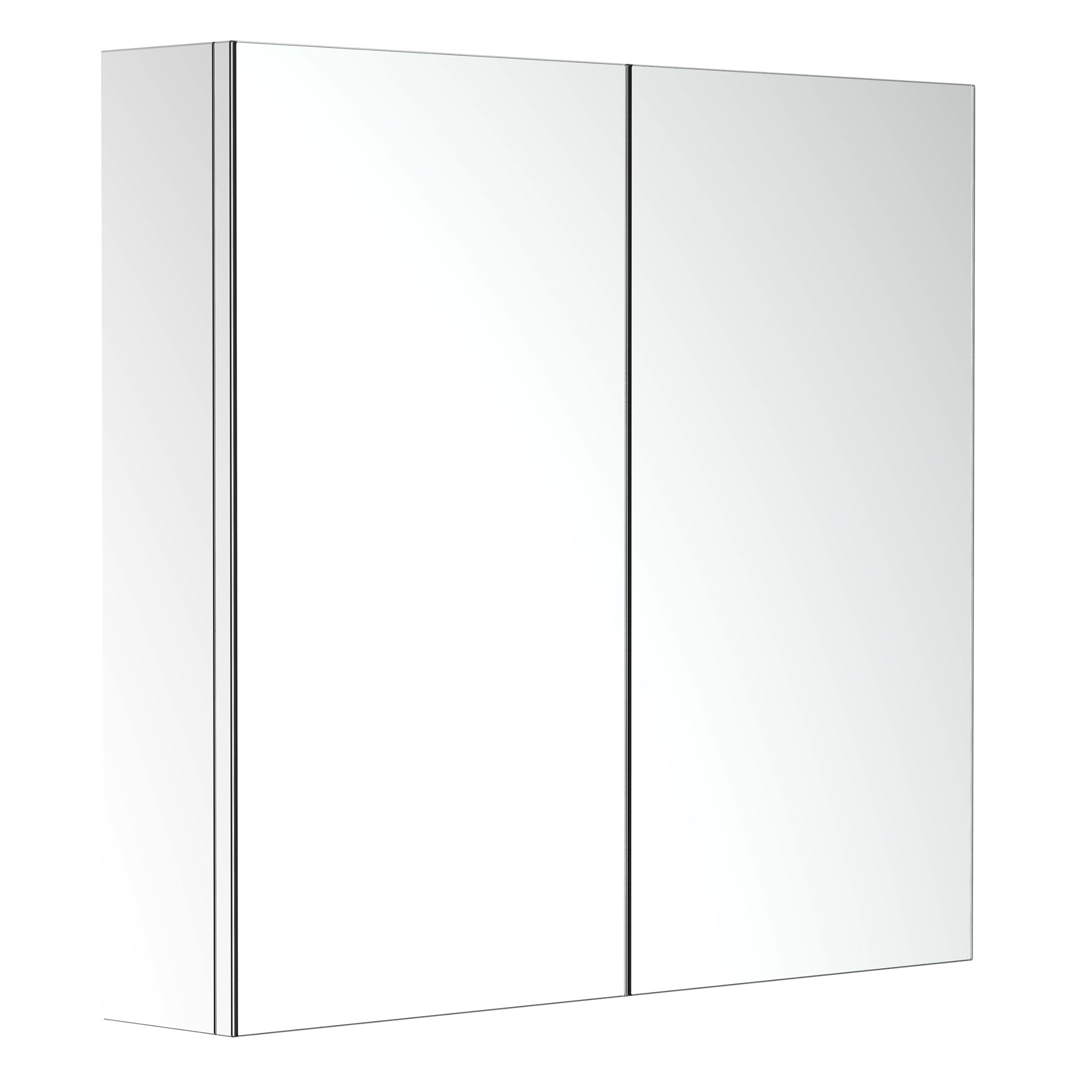 Wall Mounted Mirror Cabinet, Bathroom Medicine Cabinet with Mirror, 2 Doors and 3-tier Shelving, Silver Mirror Medicine Cabinets at Gallery Canada