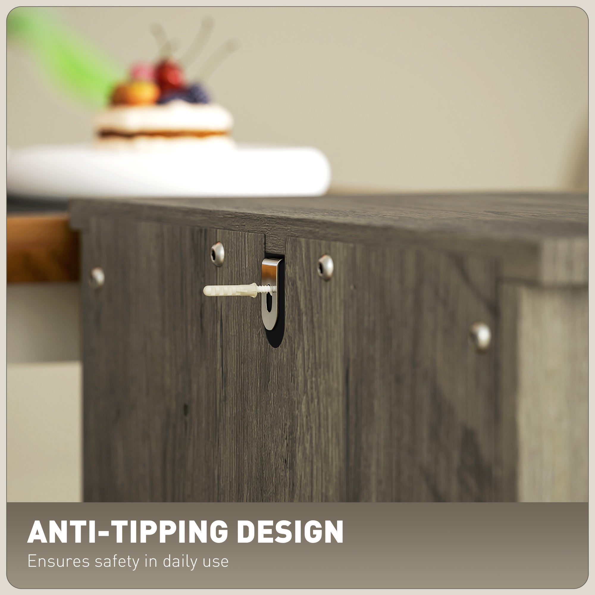 Vertical Filing Cabinet with 3 Drawers, Rustic Farmhouse Office Storage Cabinet for A4, Letter Size, Grey Wash Office Cabinets & Cupboards at Gallery Canada
