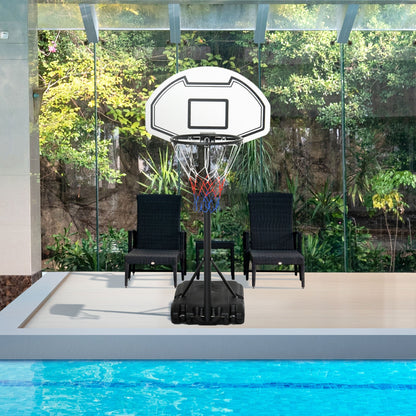51"-64" Height Adjustable Basketball System Poolside Hoop Stand Portable with Wheels - Gallery Canada