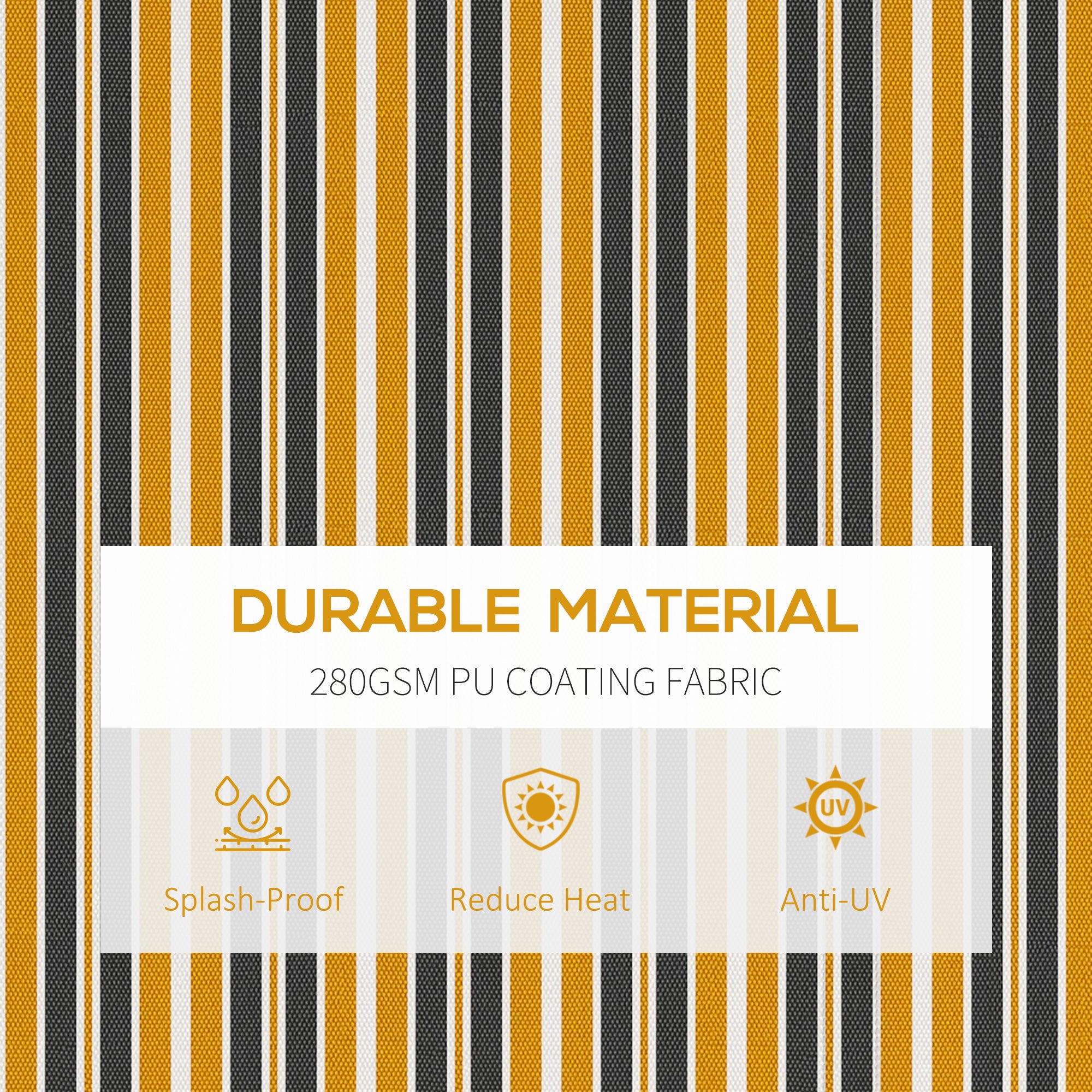 15' x 10' Retractable Awning, 280gsm UV Resistant Sunshade Shelter, for Deck, Balcony, Yard, Amber and Dark Grey Window Awnings at Gallery Canada