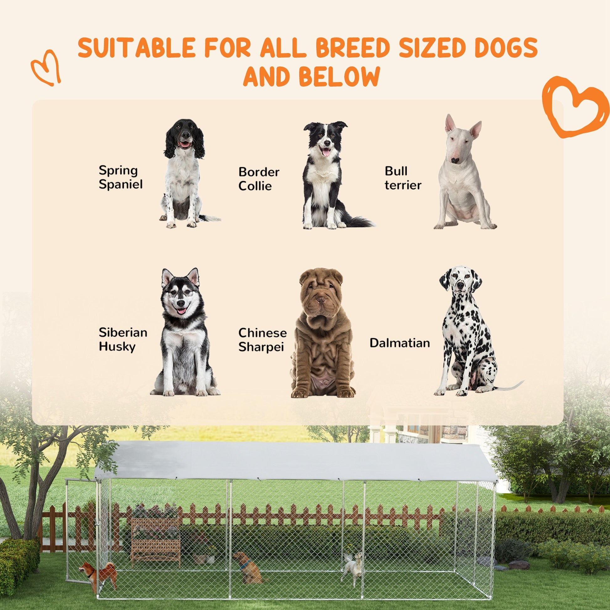 19.7' x 7.5' x 7.5' Outdoor Dog Kennel Dog Run with Waterproof, UV Resistant Cover for All-Sized Dogs, Silver Houses, Kennels & Pens   at Gallery Canada