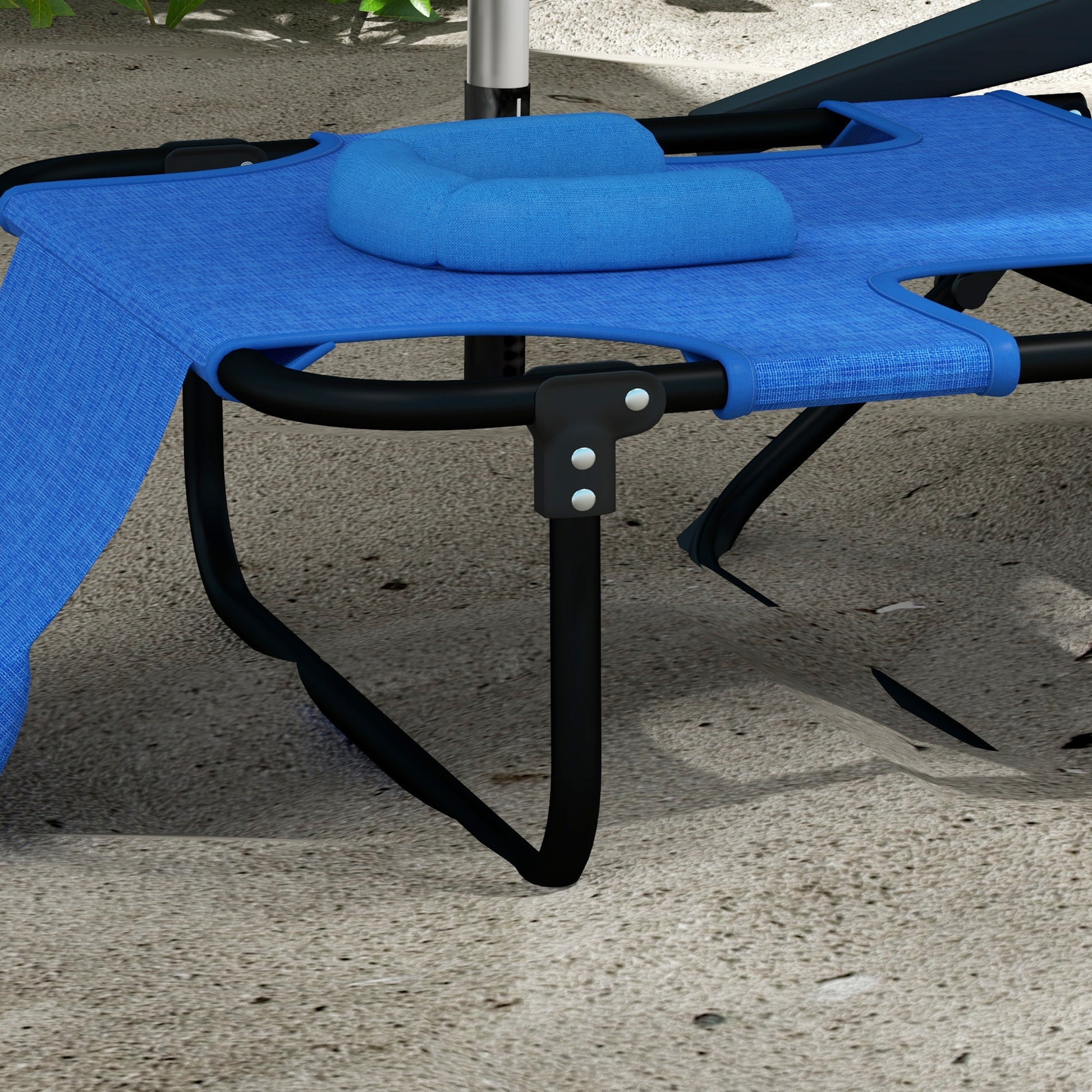 Folding Lounge Chair w/ Reclining Back, Dark Blue Lounger Chairs   at Gallery Canada