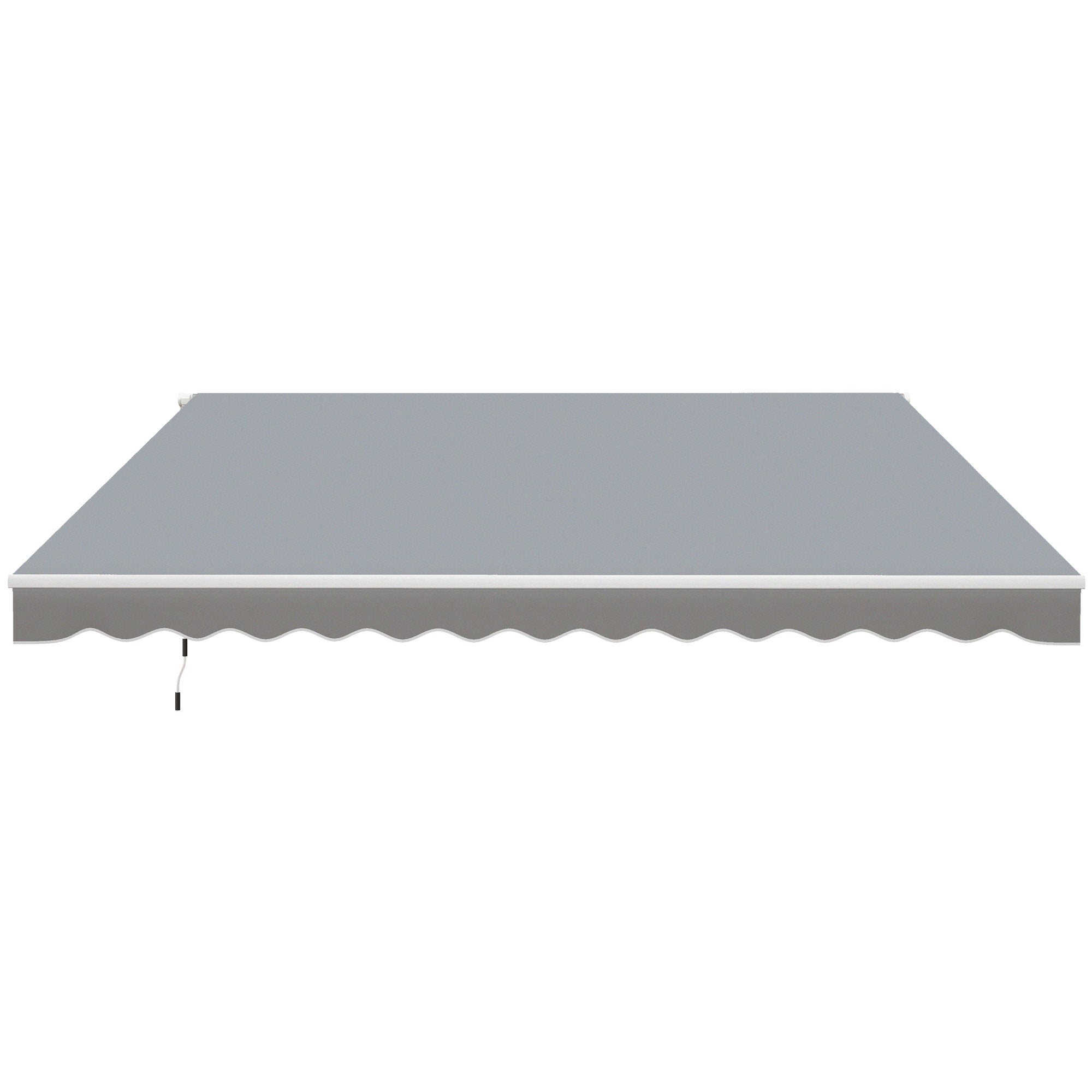 12' x 10' Retractable Awning Patio UV Resistant Fabric and Aluminum Frame for Deck, Balcony, Yard, Grey Deck Awnings at Gallery Canada