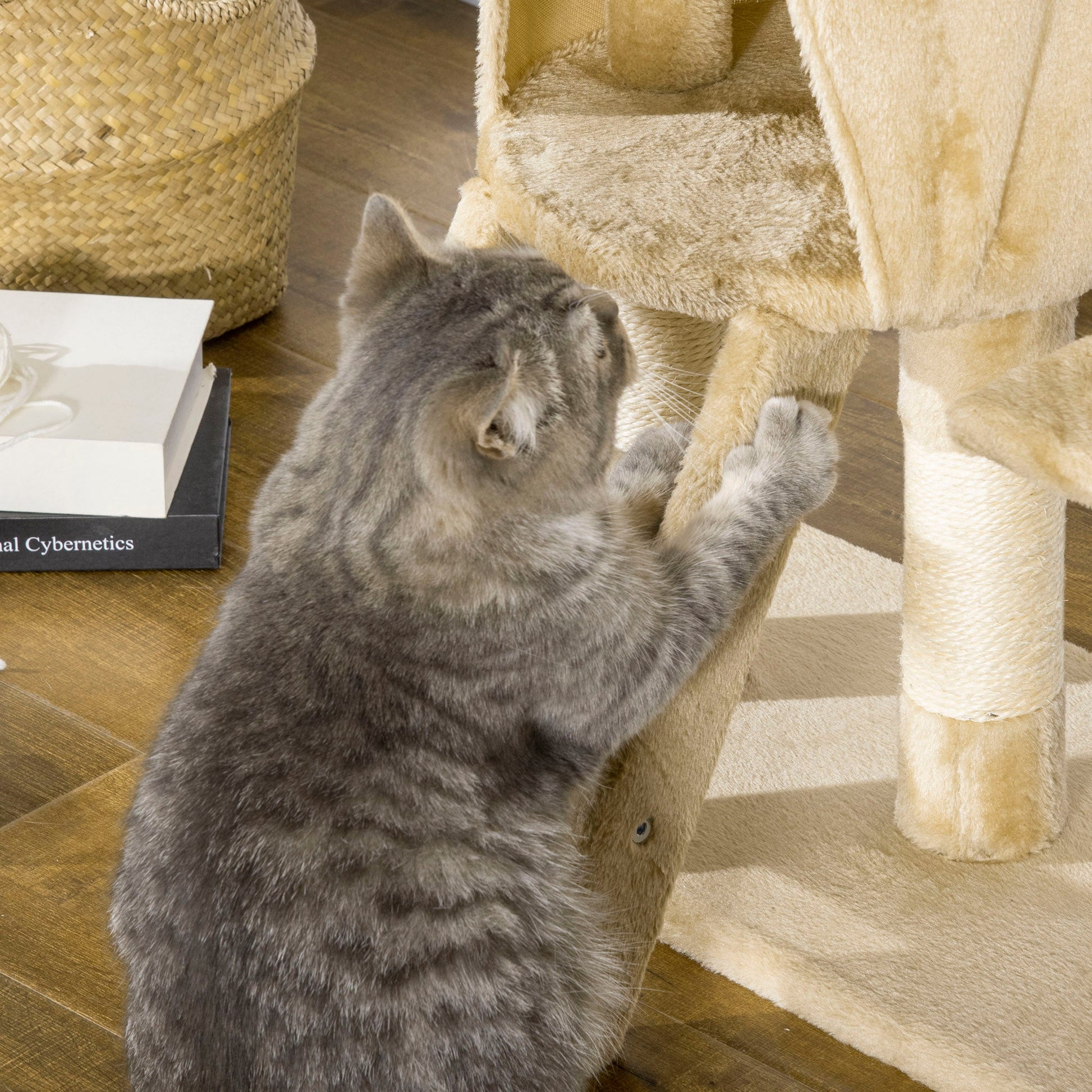 37.8” Cat Activity Tree Tower Center Scratching Pet Furniture Brown Cat Towers   at Gallery Canada