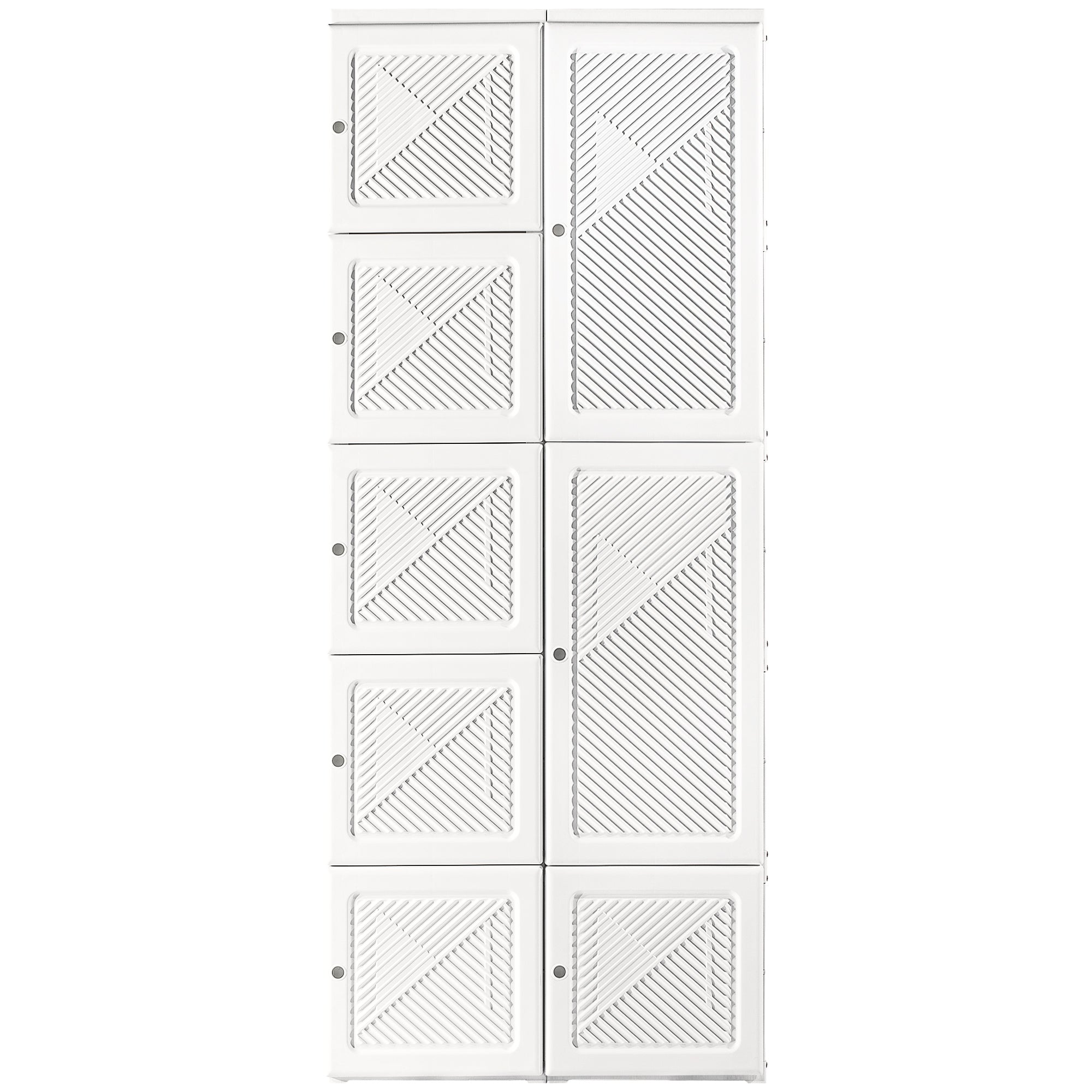 Portable Wardrobe Closet, Folding Bedroom Wardrobe, Clothes Storage Organizer with Cube Compartments, White Clothing Storage White at Gallery Canada