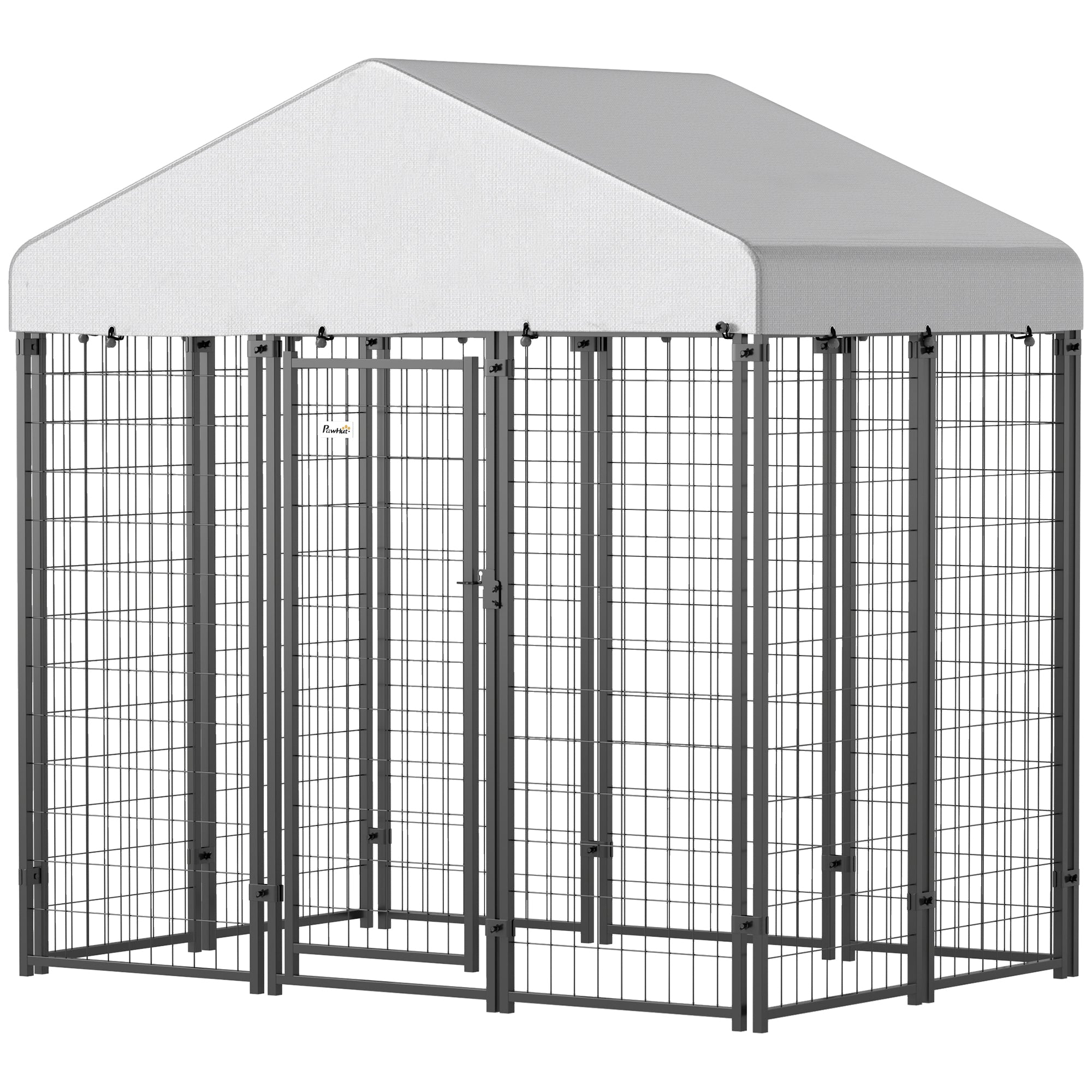 Outdoor Dog Kennel with Waterproof UV-Resistant Cover, for Medium and Small Dogs, 6' x 4' x 6', Silver Houses, Kennels & Pens Multi Colour at Gallery Canada