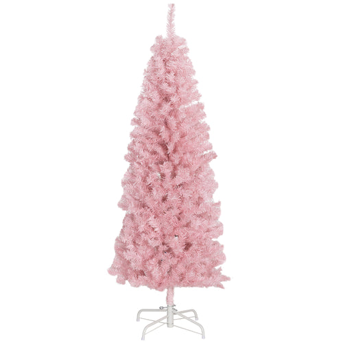 5FT Pencil Christmas Tree, Artificial Christmas Tree with Automatic Open for Home Party, Pink